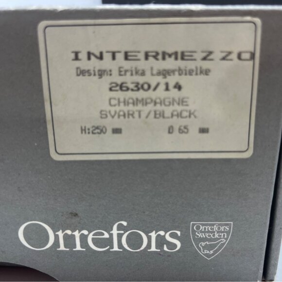 Orrefors Intermezzo Champagne Flutes 250ml Erika Lagerbielke Design Black Stem - Picture 5 of 7